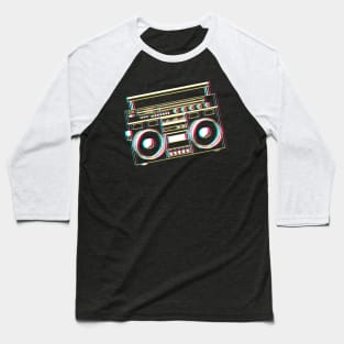 Boombox Ghetto Blaster Glitch Baseball T-Shirt